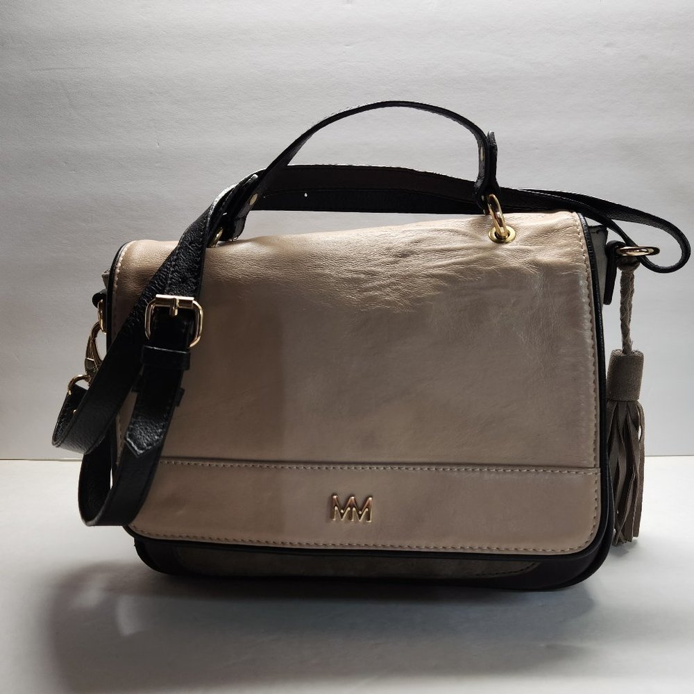 Leather & Suede Crossbody Shoulder Purse Mercer & Madison Adjustable Strap (P-02